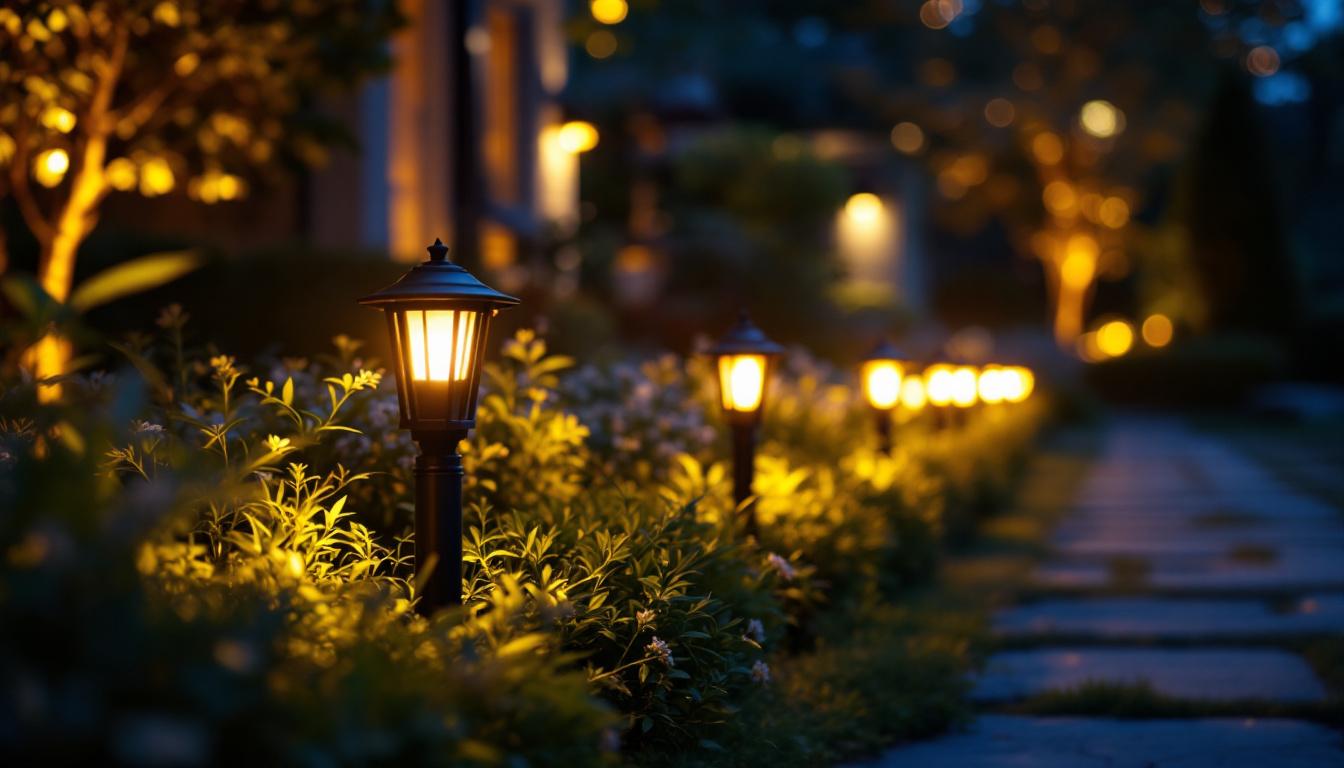 A photograph of a beautifully lit outdoor scene at dusk