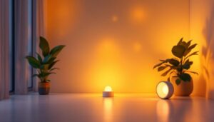 A photograph of a well-lit interior space showcasing stylish cylinder led lights