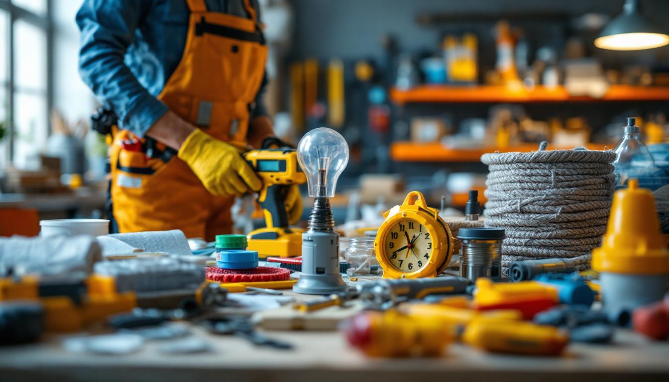 A photograph of a skilled lighting contractor in action