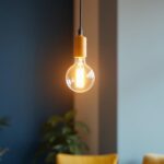 A photograph of a beautifully designed pendant light fixture in a stylish interior setting