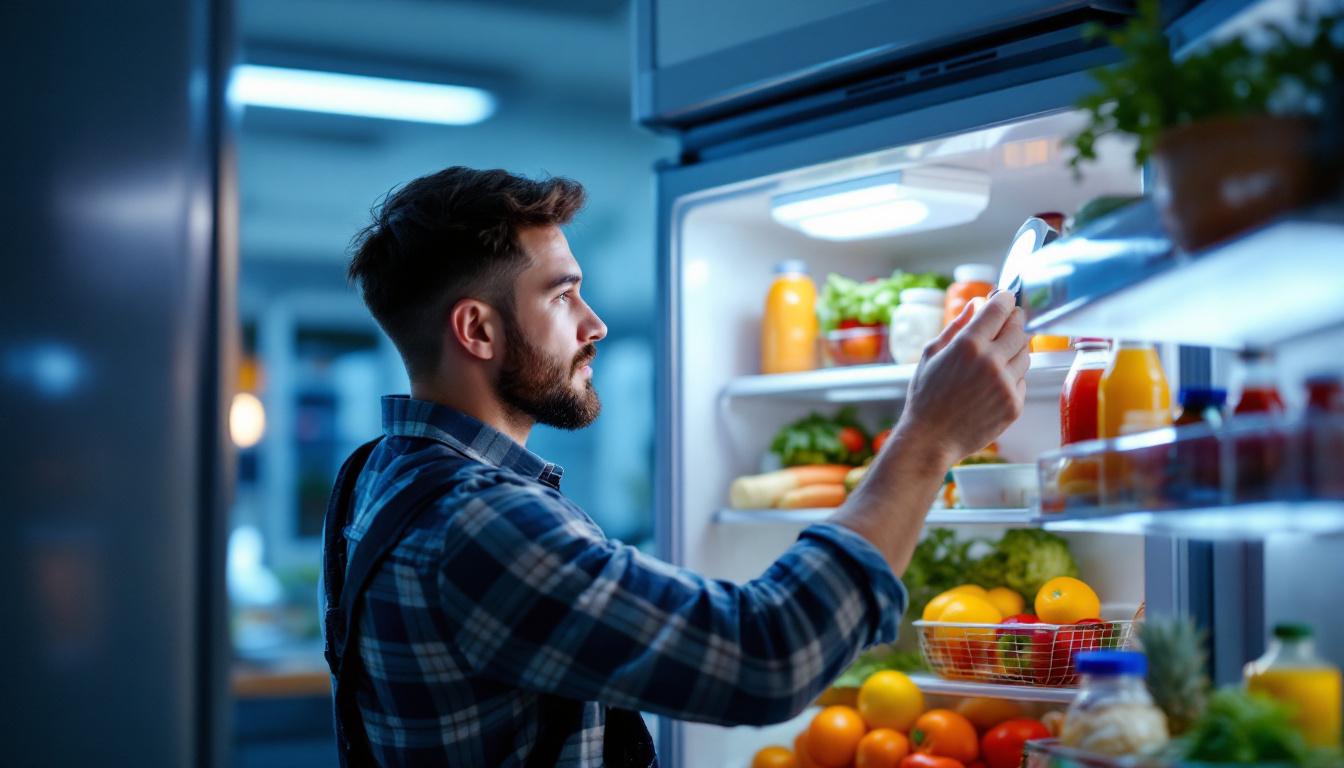 A photograph of a skilled lighting contractor installing or adjusting a sleek