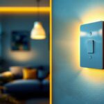 A photograph of a stylish wall light switch in a modern interior setting