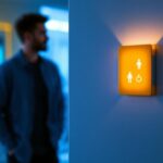 A photograph of a well-lit room showcasing occupancy switches in action