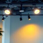 A photograph of a well-designed track lighting system in a modern interior space