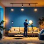 A photograph of a well-lit room showcasing lotus pot lights installed in a modern setting