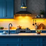 A photograph of a beautifully designed kitchen featuring stylish over-the-stove lighting fixtures that enhance the space