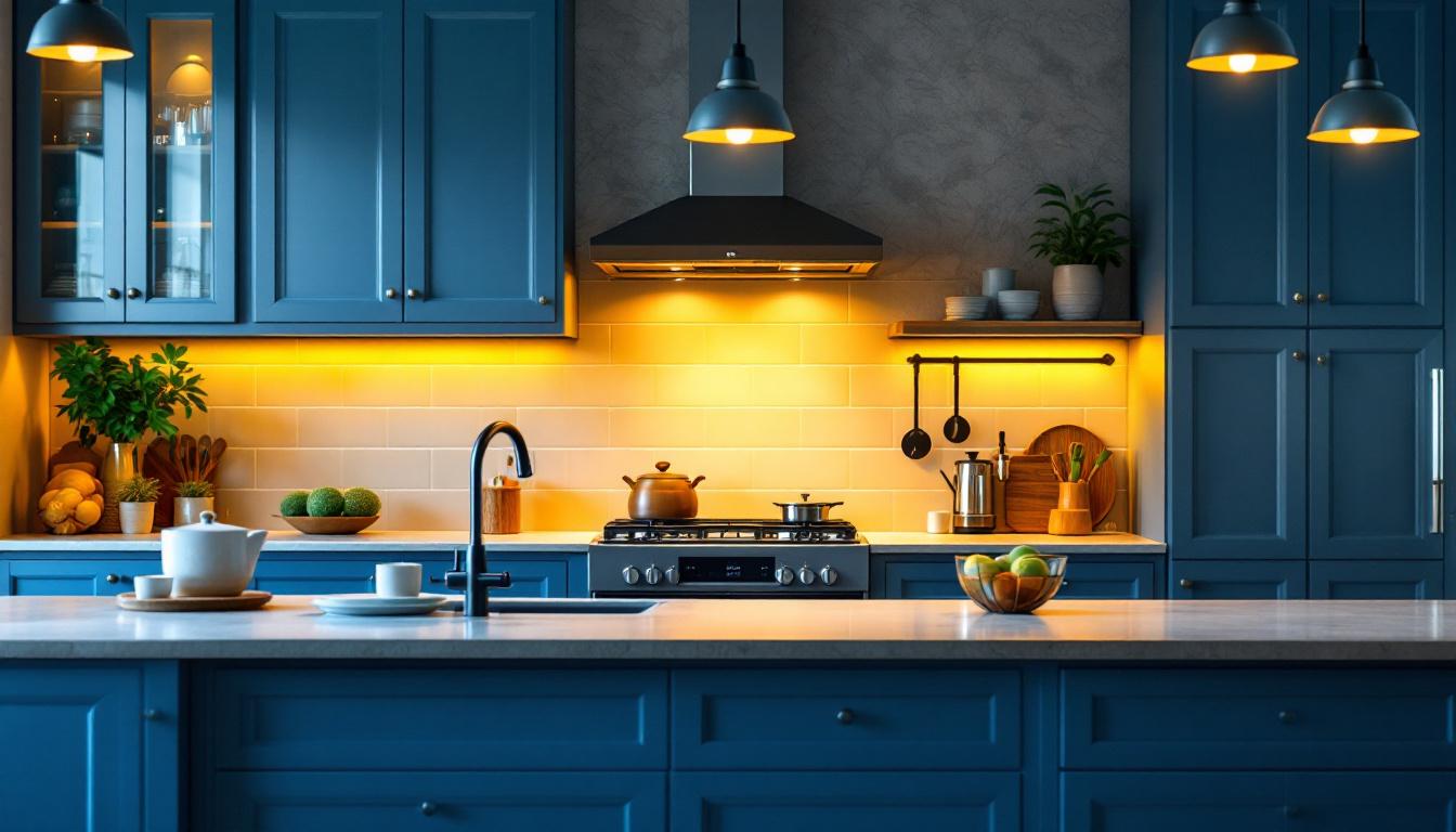 A photograph of a beautifully designed kitchen featuring stylish over-the-stove lighting fixtures that enhance the space