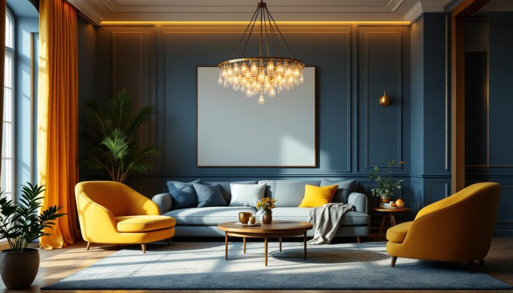 A photograph of a beautifully styled room featuring an elegant yet affordable chandelier