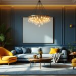 A photograph of a beautifully styled room featuring an elegant yet affordable chandelier