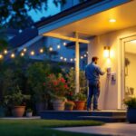 A photograph of a beautifully illuminated outdoor space showcasing various led house lights