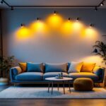 A photograph of a stylishly arranged interior space showcasing various led track bulbs in action