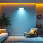 A photograph of a well-lit interior space featuring an 8-inch led downlight