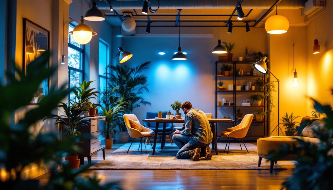 A photograph of a well-lit indoor space featuring natural led lighting
