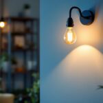 A photograph of a stylish wall bracket hanging light installed in a modern interior setting