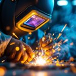 A photograph of a welder in action