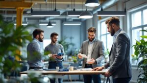 A photograph of a team of professionals engaged in a hands-on training session