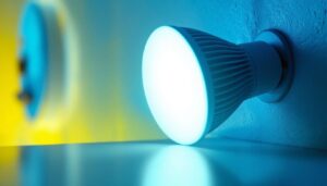 A photograph of a br30 bulb in a well-lit setting