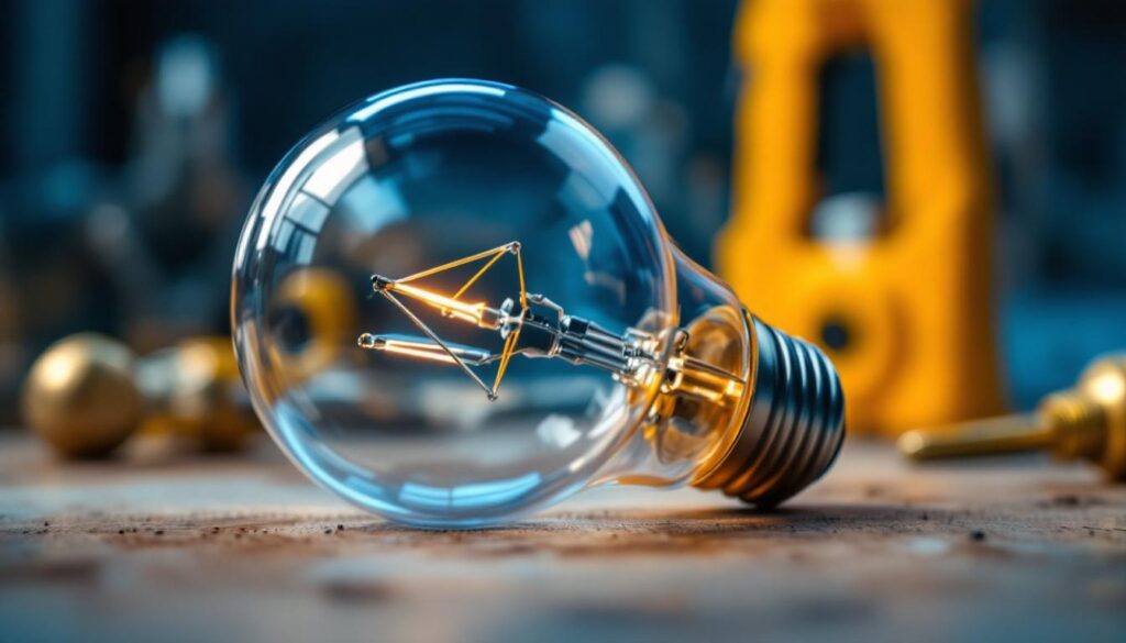 A photograph of a close-up view of a regular light bulb's base