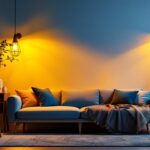 A photograph of a cozy indoor setting illuminated by warm 2200k light