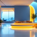 A photograph of a beautifully designed interior space featuring cove led lighting