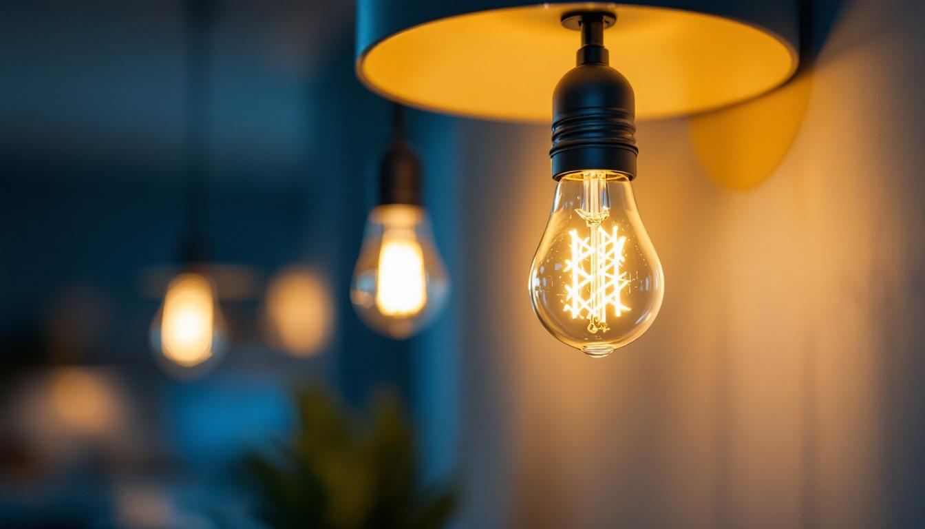 A photograph of a close-up of two pin light bulbs installed in a modern fixture