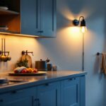 A photograph of a well-designed kitchen featuring stylish wall mount light fixtures that highlight the space's ambiance