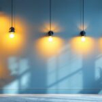 A photograph of a stylish indoor space featuring a variety of wall lighting options that highlight their design and energy-efficient features