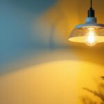 A photograph of a beautifully designed covered light fixture in a modern interior setting