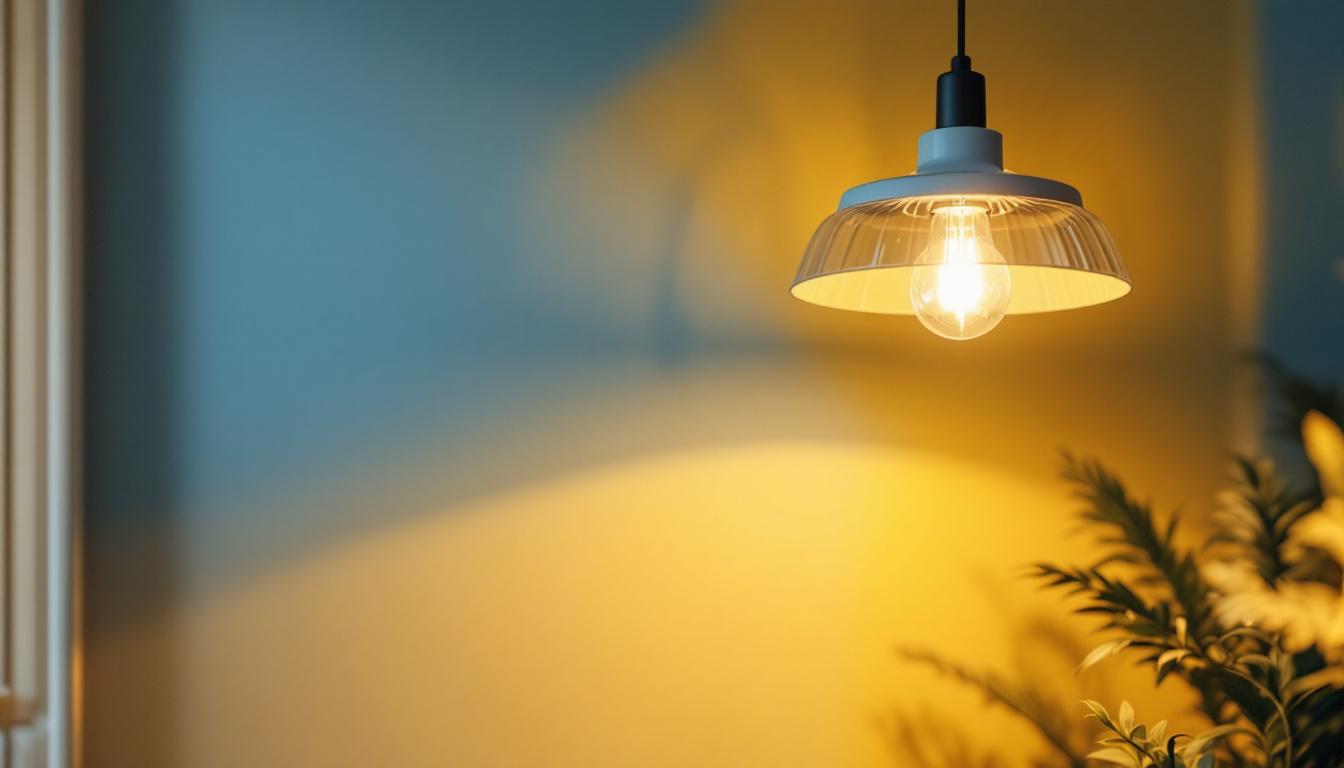 A photograph of a beautifully designed covered light fixture in a modern interior setting