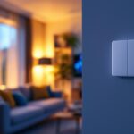 A photograph of capture a photograph of a leviton wifi dimmer switch installed in a modern