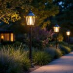 A photograph of a stylish lamp post sleeve in an outdoor setting