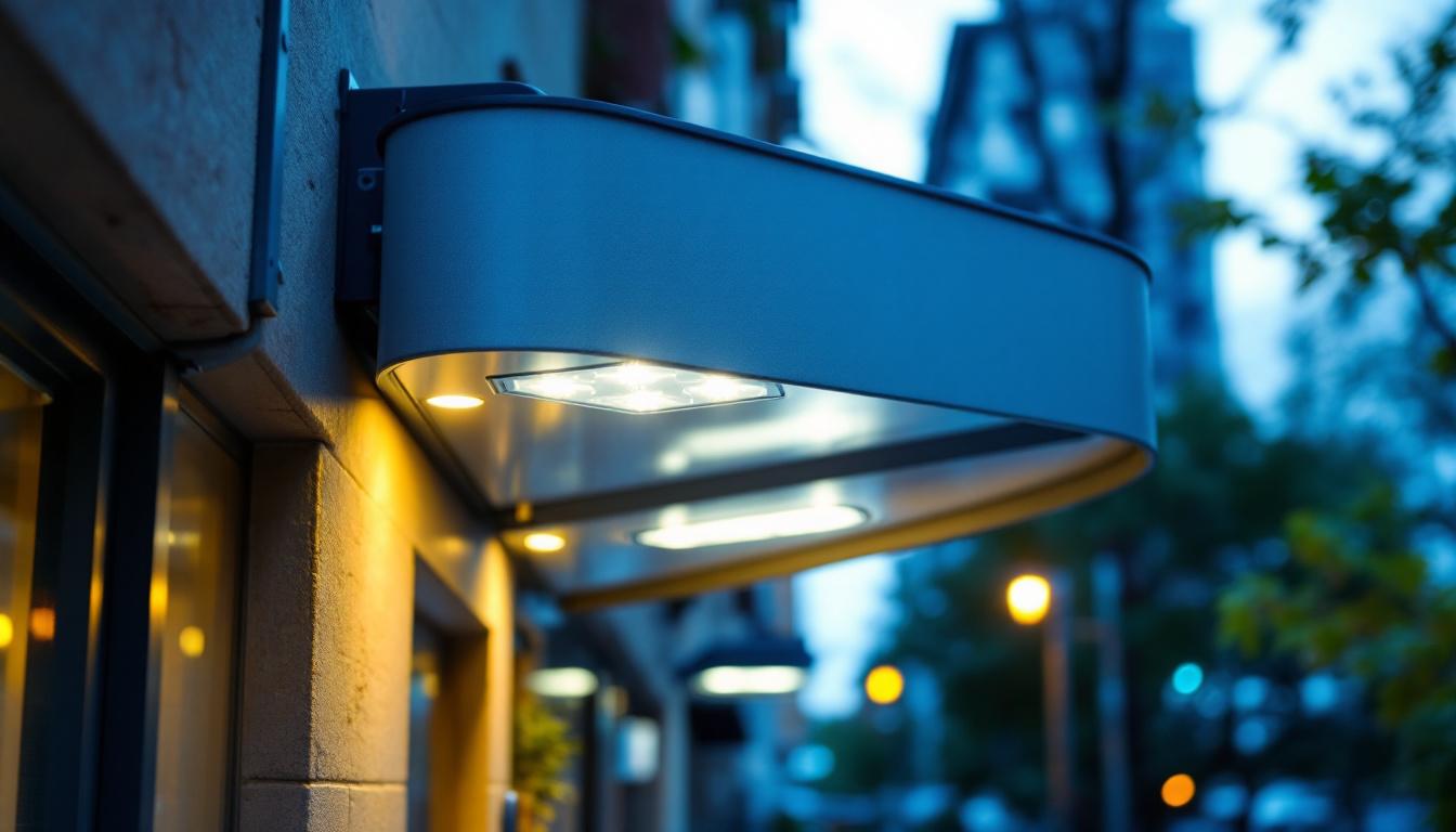 A photograph of a lithonia canopy light installed in a commercial or outdoor setting