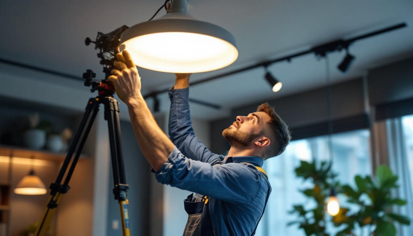 A photograph of a close-up of a glowing light bulb in a dimly lit environment