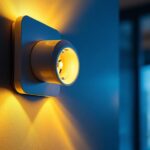 A photograph of a modern fluorescent socket installed in a stylish