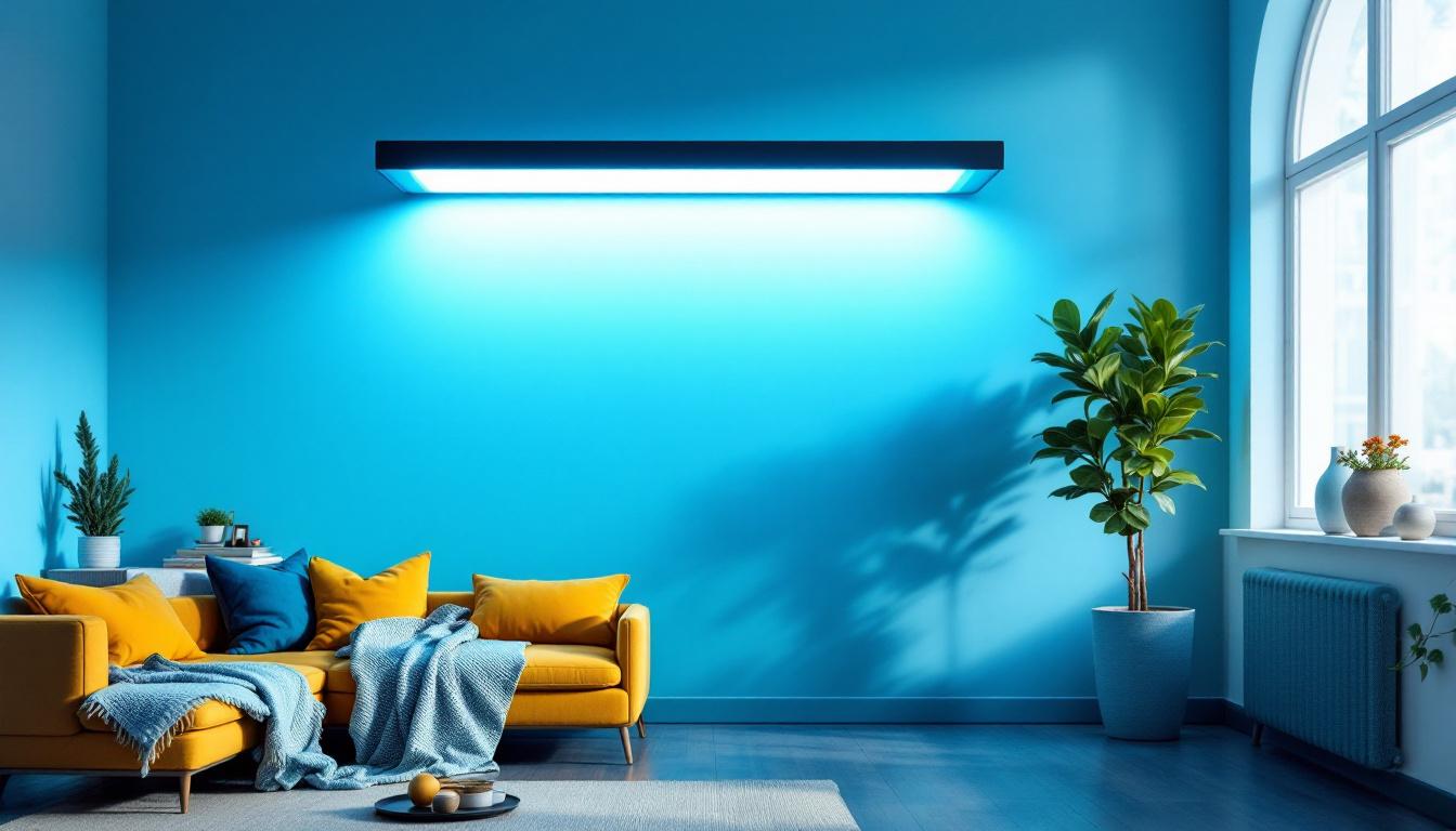 A photograph of capture a photograph of a well-lit interior space showcasing a tube light diffuser in action