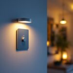 A photograph of a lighting contractor expertly installing a sleek