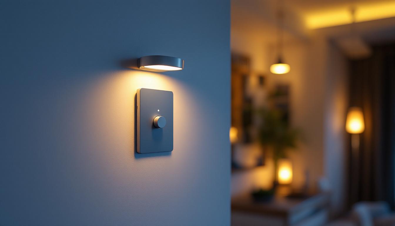 A photograph of a lighting contractor expertly installing a sleek