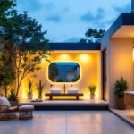 A photograph of a beautifully designed wet location recessed lighting installation
