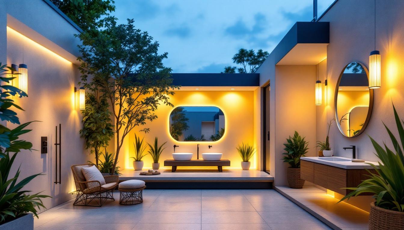 A photograph of a beautifully designed wet location recessed lighting installation