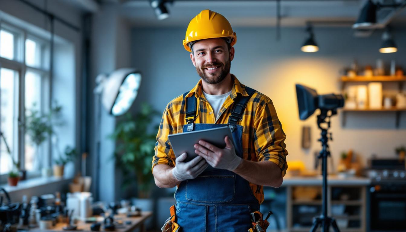 A photograph of a lighting contractor showcasing a well-lit space