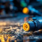 A photograph of a close-up shot of weatherproof automotive connectors in use