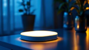 A photograph of a beautifully illuminated lighted base showcasing its design and functionality