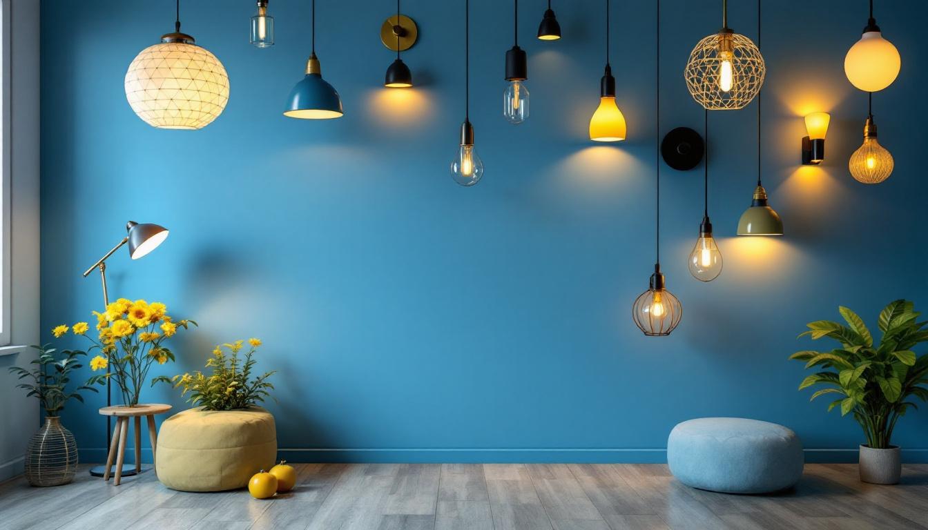 A photograph of a beautifully designed room showcasing a variety of stylish light fixtures