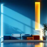 A photograph of a modern light coves installation in a stylish interior space