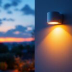 A photograph of a beautifully illuminated exterior wall featuring a modern led wall light