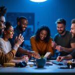 A photograph of a diverse team of professionals engaged in a hands-on training session