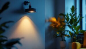 A photograph of a well-designed shoe box light fixture installed in a stylish interior setting