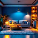 A photograph of a well-lit room showcasing a variety of led can light fixtures