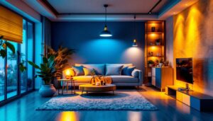 A photograph of a well-lit room showcasing a variety of led can light fixtures