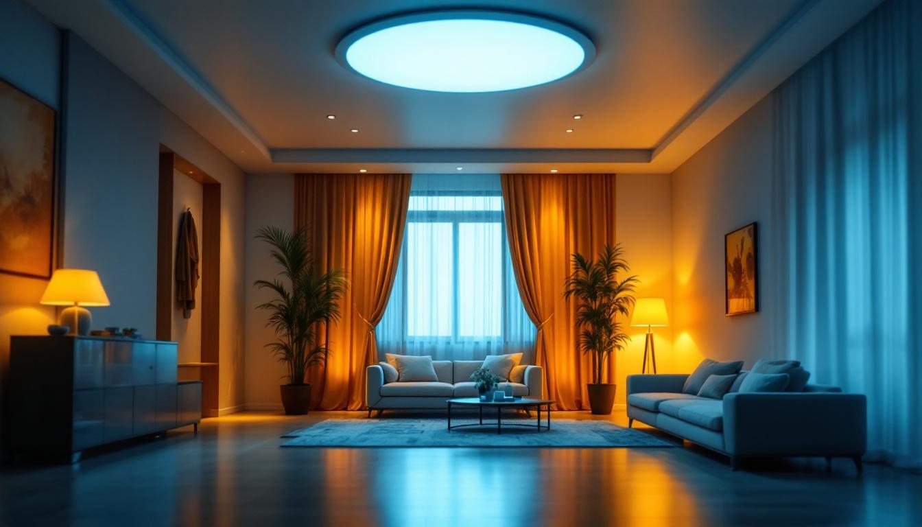 A photograph of a well-lit room showcasing various recessed led lights in different styles and settings
